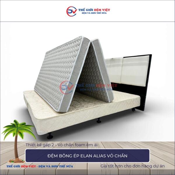 Đệm bông ép Elan Alias gấp 2 vỏ chần 4